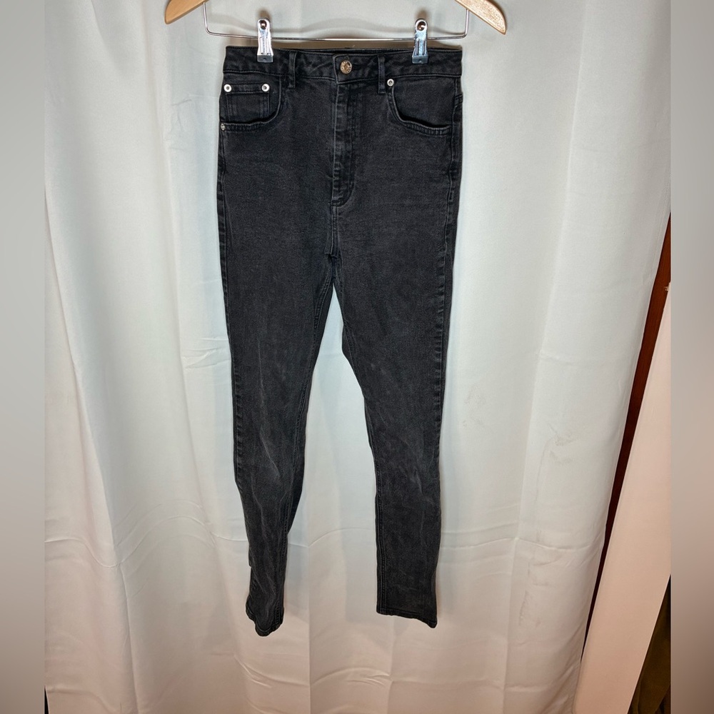 ASOS DESIGN Size 26/36 TALL Black Acid Wash High Rise Super Skinny Jeans Stretch